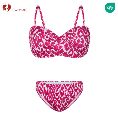 Rauð fléttuð bikiní sundföt